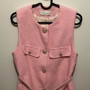 Pink Belted Structured Vest Top